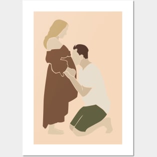 Abstract pregnant vector couple silhouette Illustration Posters and Art